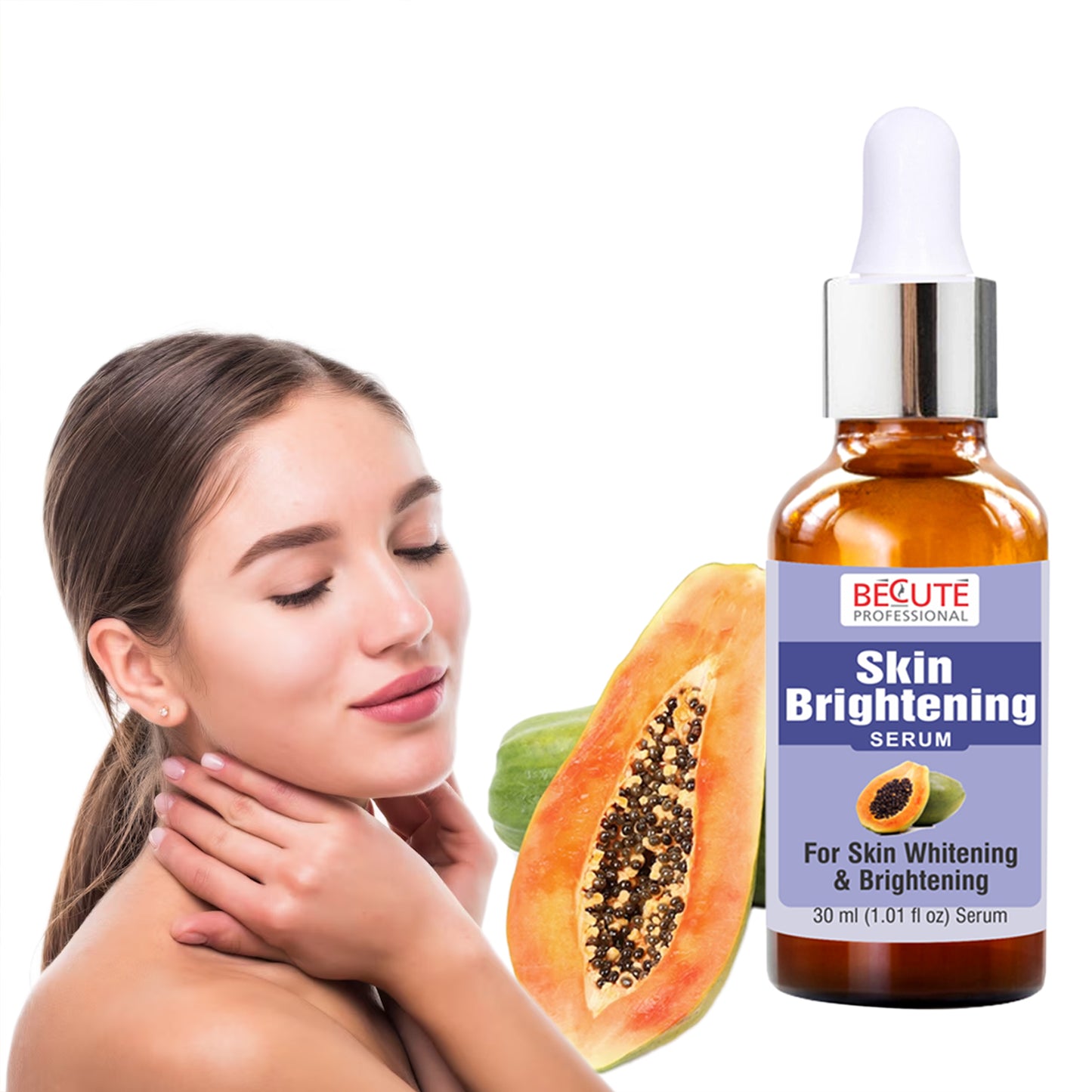 BECUTE Professional® Skin Brightening Serum with Papaya Extract for Dark Spots & Pigmentation 30 mL