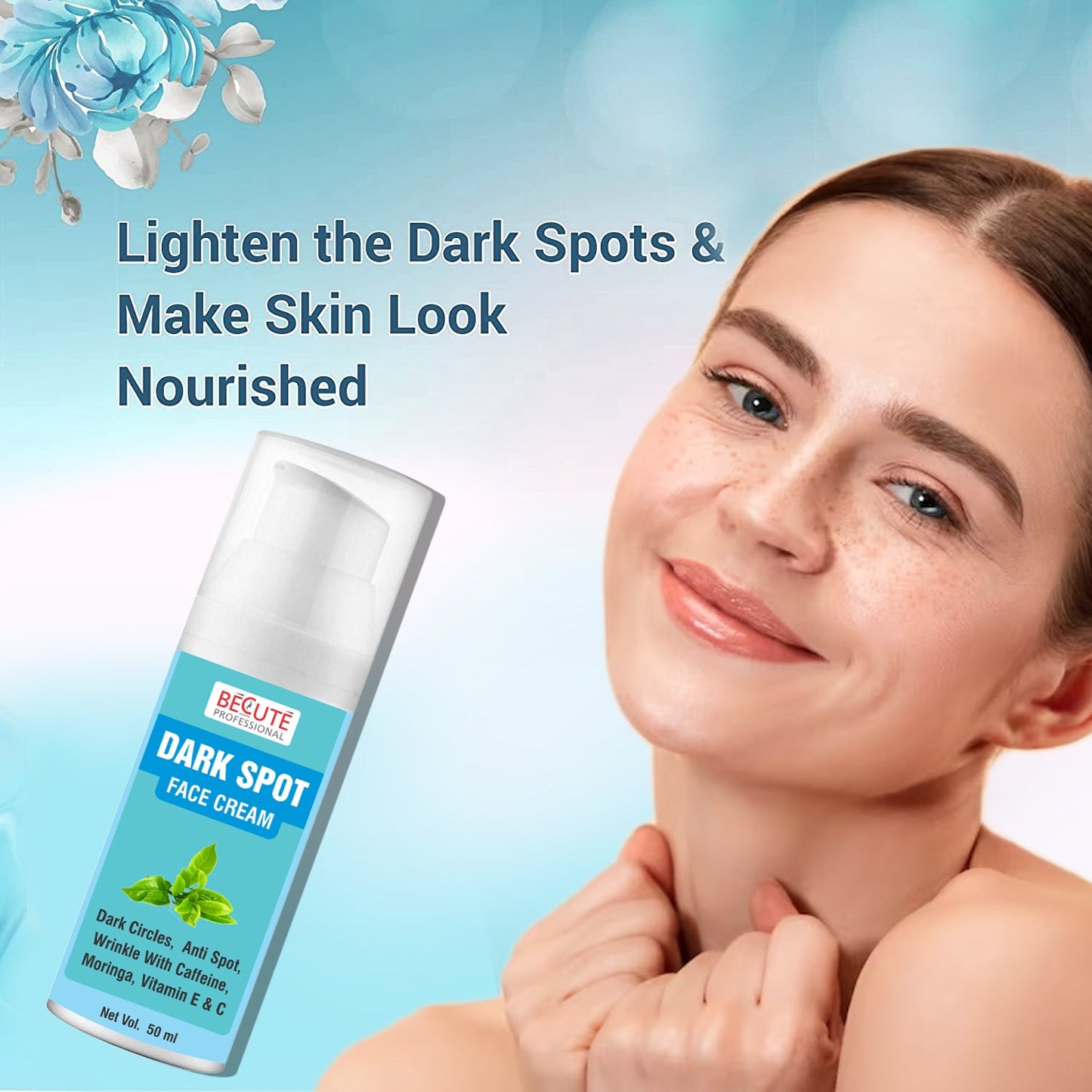 BECUTE Professional® Dark Spot Face Cream with Moringa for Dark Circles & Blemish Removal, Pack of 2 Pcs, 100 mL