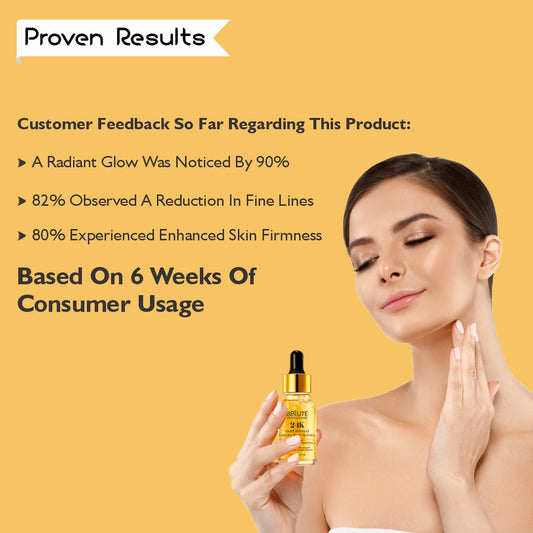 BECUTE Professional® 24K Gold Serum With Hyaluronic Acid, Vitamin C And Jojoba Oil - 30 mL