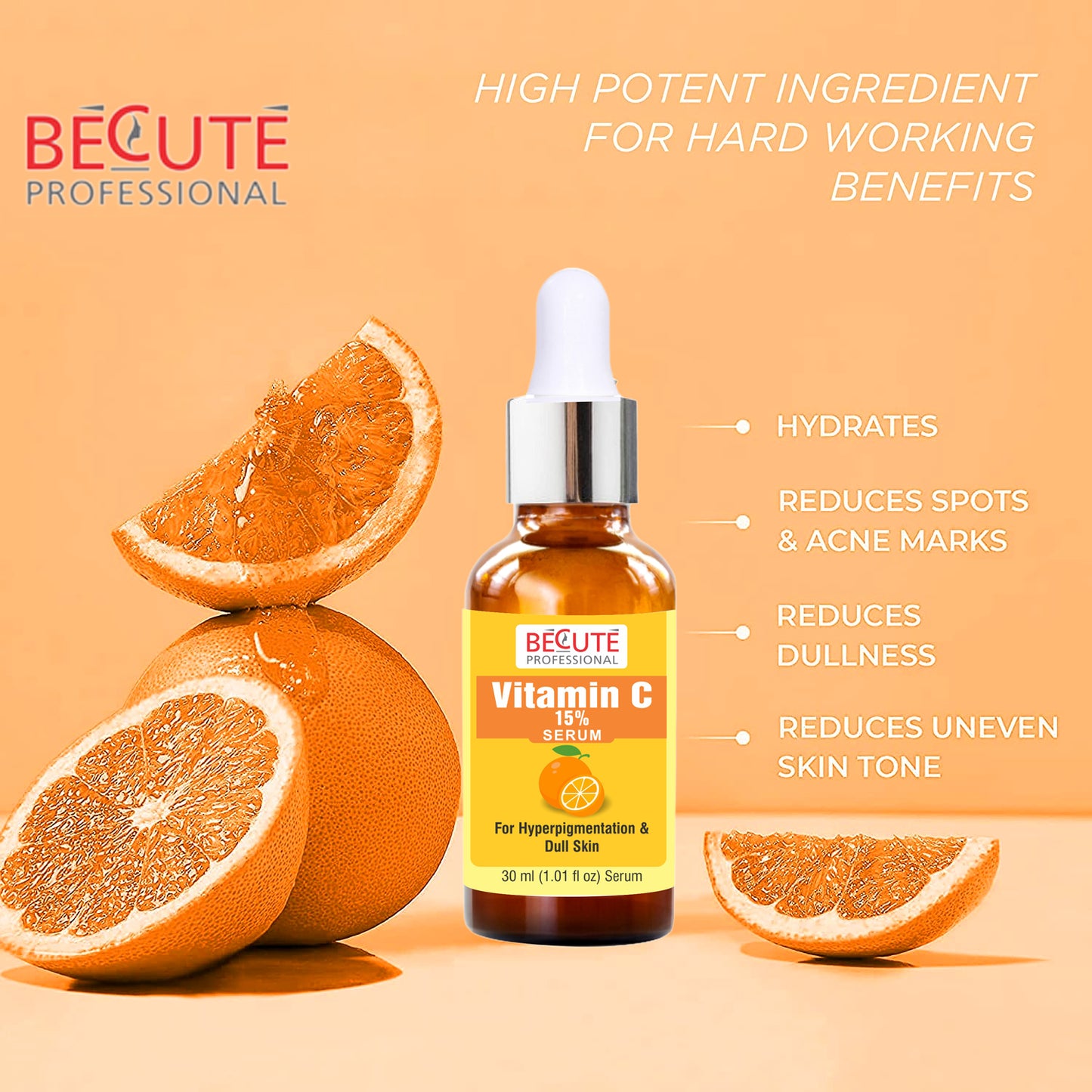 BECUTE Professional® Vitamin C Face Serum for Natural Glowing Skin 30 mL