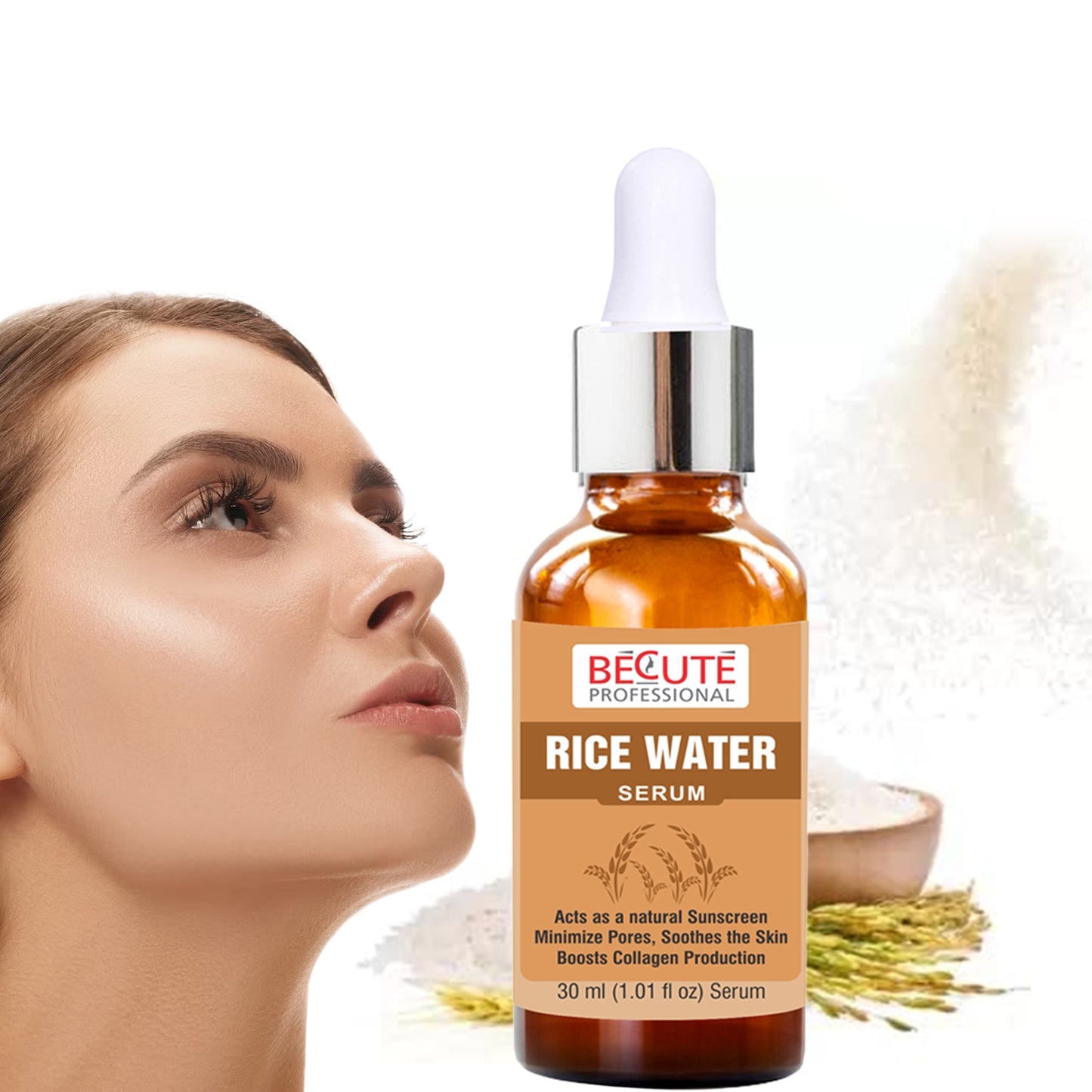 BECUTE Professional® Rice Water Face Serum for Acne & Pigmentation Control 30 mL