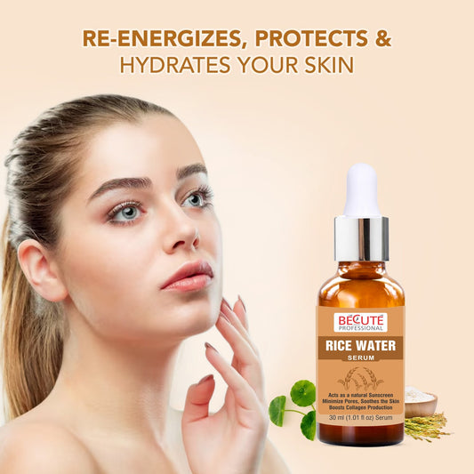 BECUTE Professional® Rice Water Face Serum for Acne & Pigmentation Control - Pack of 2 Pcs, 60 mL