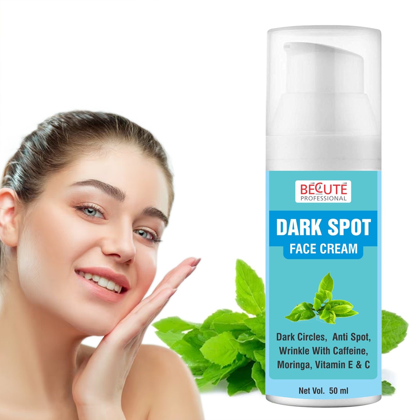 BECUTE Professional® Dark Spot Face Cream with Moringa for Dark Circles & Blemish Removal 50 mL