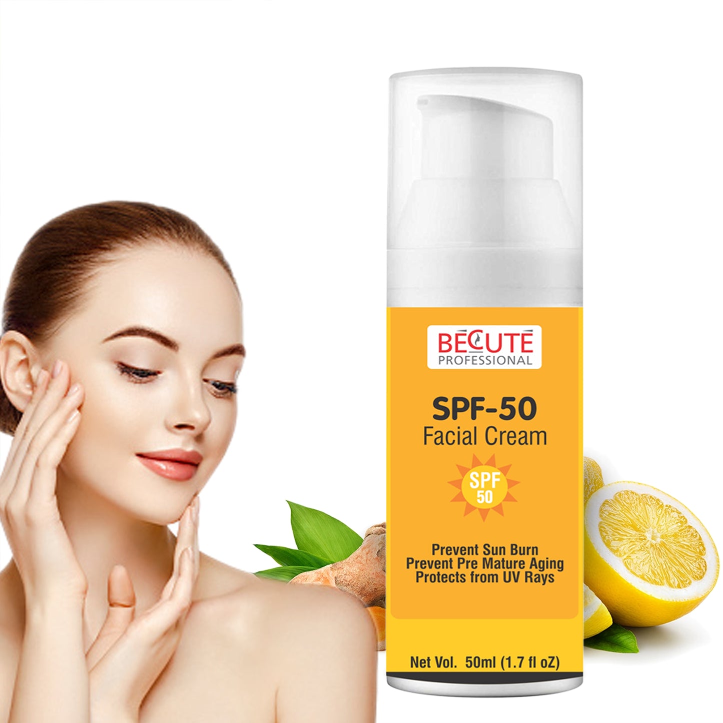 BECUTE Professional® SPF 50 Facial Cream Gel for Open Pores & Oily Skin 50 mL