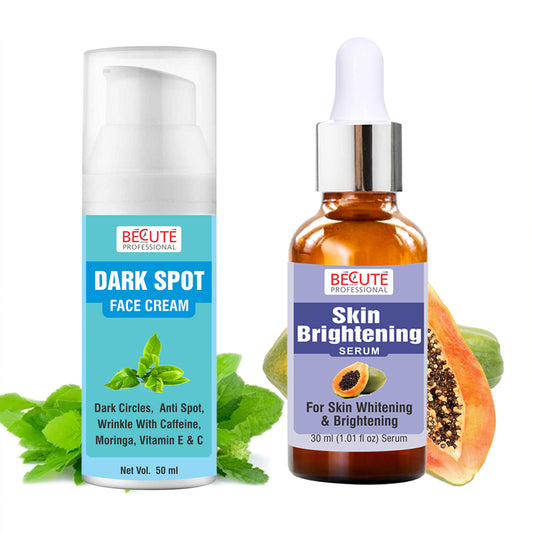 BECUTE Professional® Dark Spot Face Cream+Skin Brightening Serum - Combo Pack, 80 mL