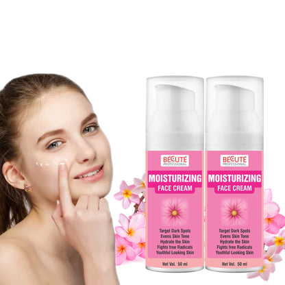 BECUTE Professional® Moisturizing Face Cream with Rose Extracts for Dry Skin, Reduce Lines & Wrinkles - Pack of 2 Pcs, 100 mL