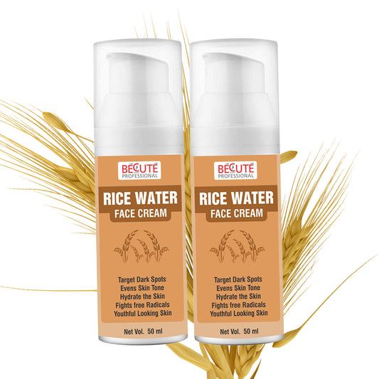 BECUTE Professional® Rice Water Face Cream for Target Dark Spots & Evens Skin Tone - Pack of 2 Pcs, 100 mL