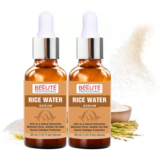 BECUTE Professional® Rice Water Face Serum for Acne & Pigmentation Control - Pack of 2 Pcs, 60 mL