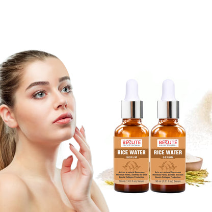 BECUTE Professional® Rice Water Face Serum for Acne & Pigmentation Control - Pack of 2 Pcs, 60 mL